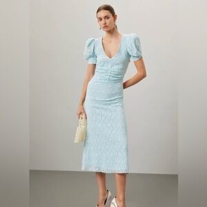 ROTATE Birger Christensen Lace Puff Sleeve Dress